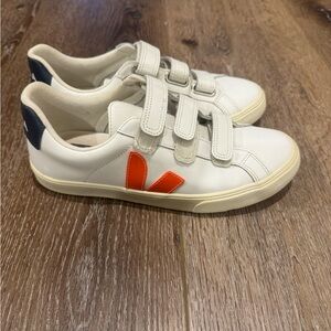 Veja Cream and Orange Sneakers